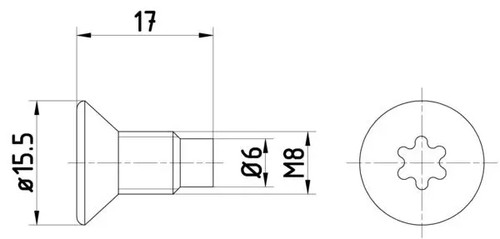 Brake disc screw female - brake,