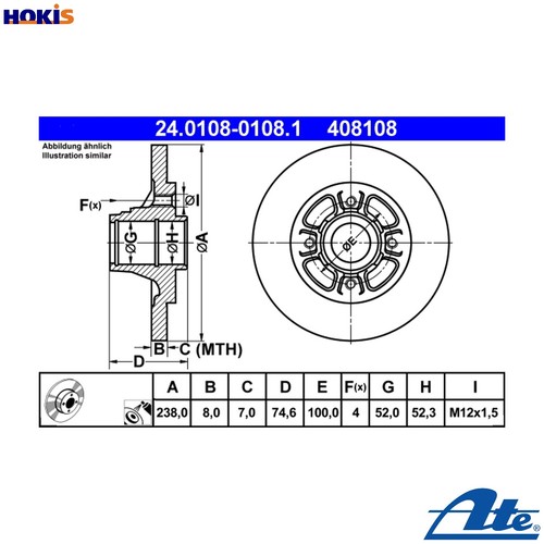 Brake disc 0108 - brake, 24.0108-0108.1
