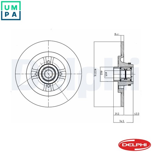 Brake disc bg9025rs - bg9025rs, for