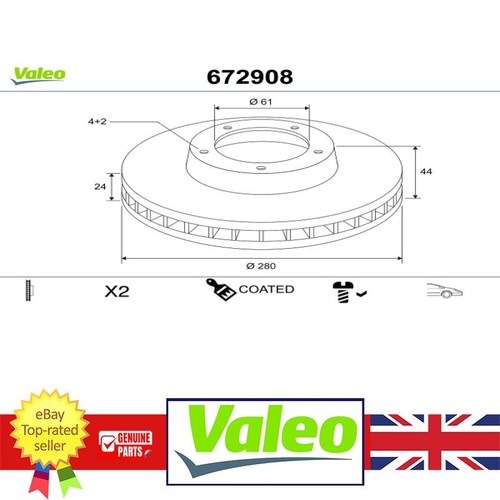 Front brake disc for renault - disc,